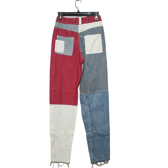 Hargan Denim Patchwork Jeans Size 2 - Picture 2 of 5